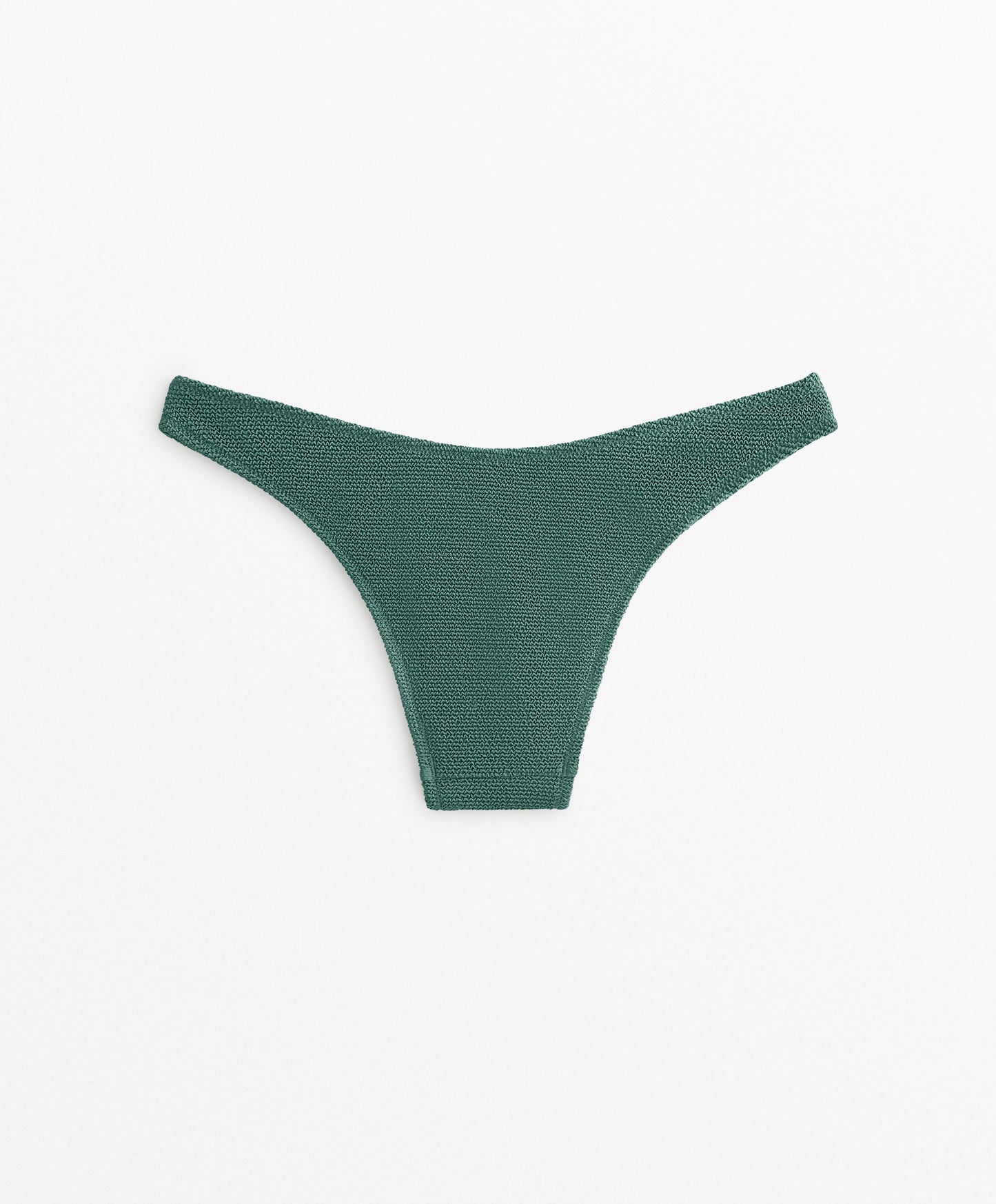 U-Cut Crinkle Mid-Rise Bikini Bottoms