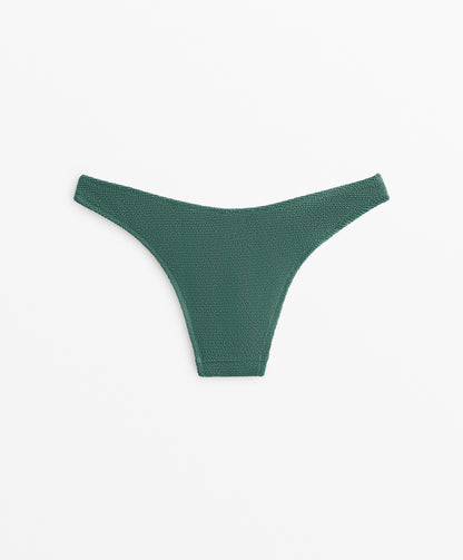 U-Cut Crinkle Mid-Rise Bikini Bottoms