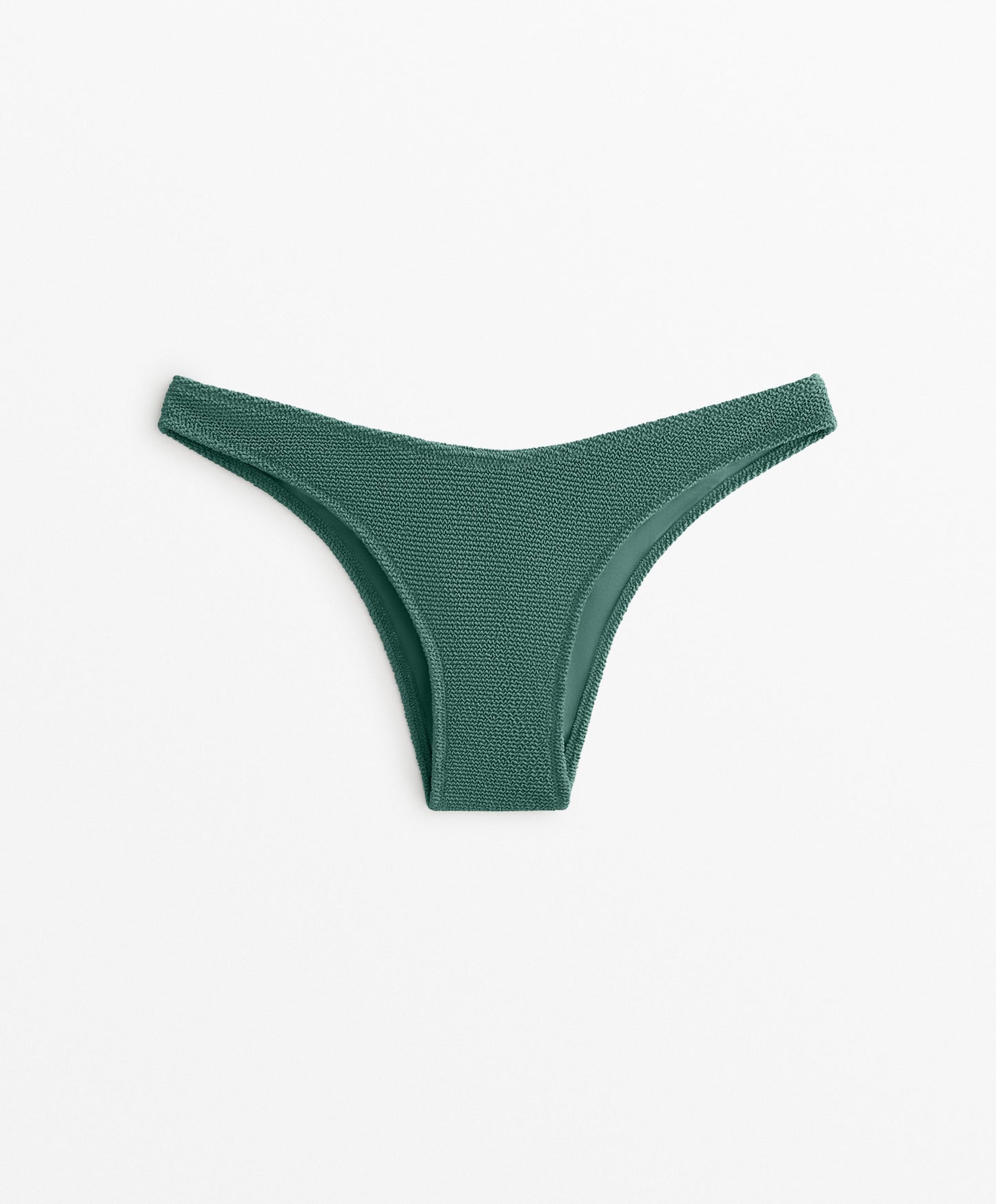 U-Cut Crinkle Mid-Rise Bikini Bottoms