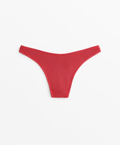 U-Cut Crinkle Mid-Rise Bikini Bottoms