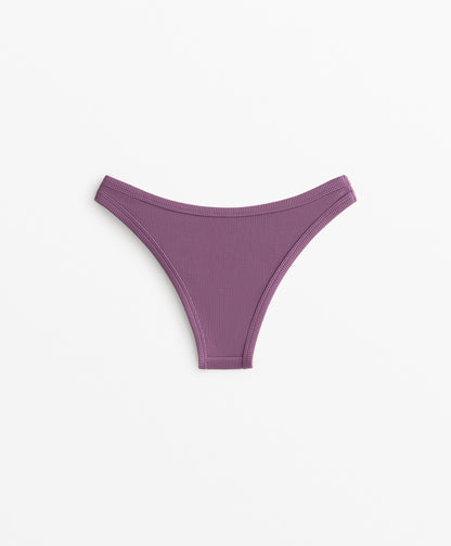 Ribbed U-cut medium bikini bottoms