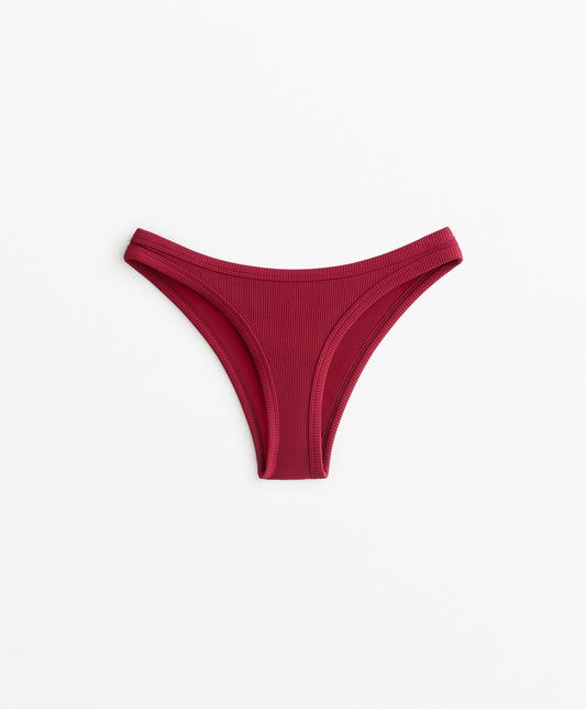 Ribbed U-cut medium bikini bottoms
