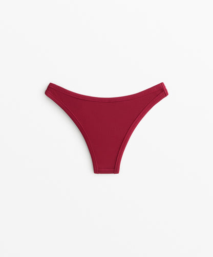 Ribbed U-cut medium bikini bottoms