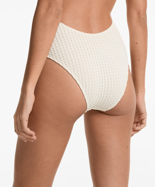 Bubble-texture crochet halterneck swimsuit