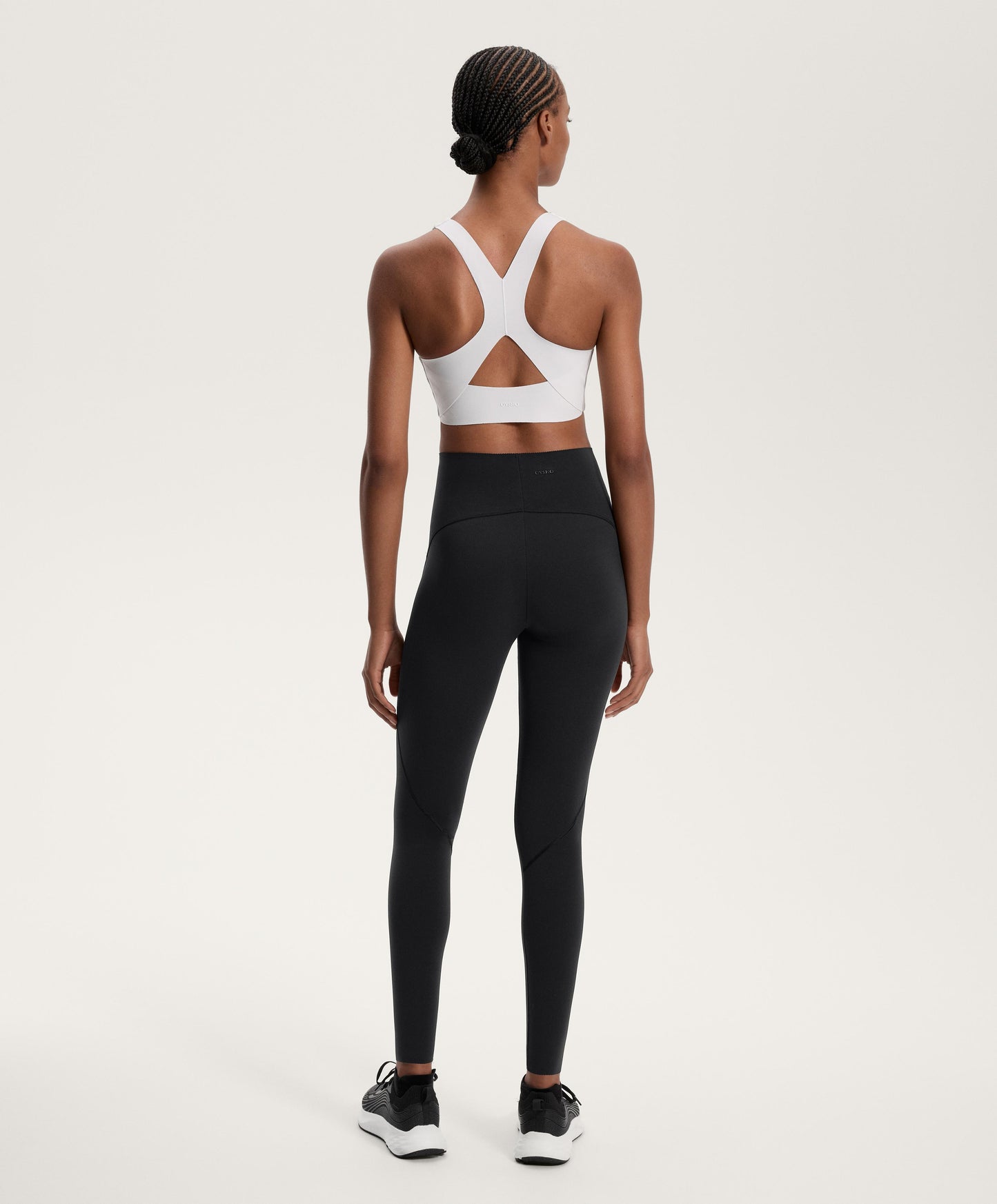 Compressive medium-support bra with cups