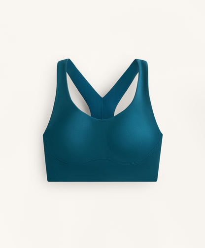 Compressive medium-support bra with cups