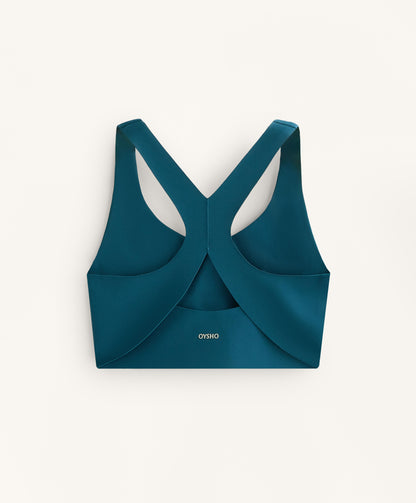 Compressive medium-support bra with cups