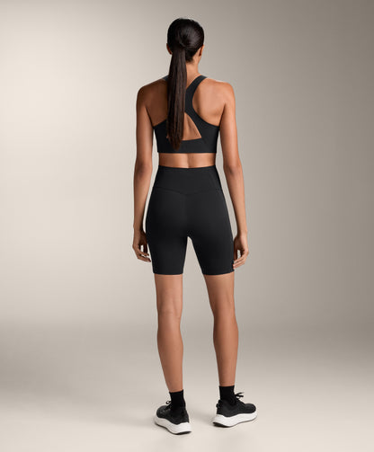 Compressive medium-support bra with cups