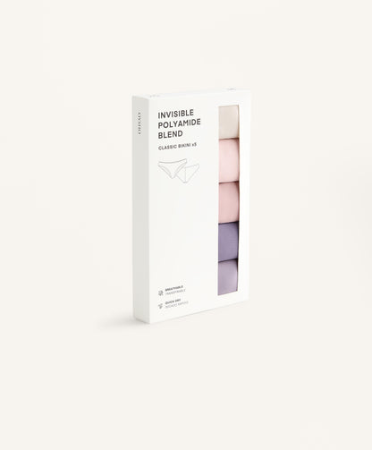 5 classic invisible polyamide blend briefs