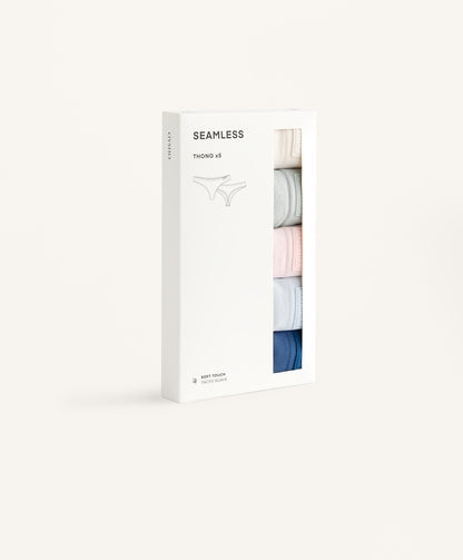 5 seamless soft touch thongs