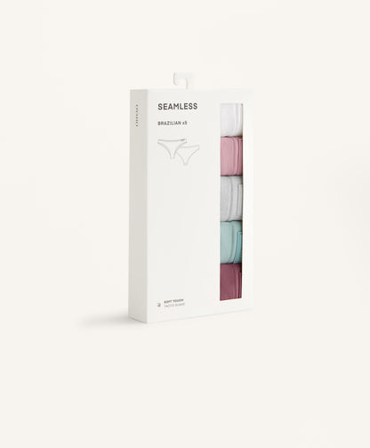 5 seamless soft touch Brazilian briefs