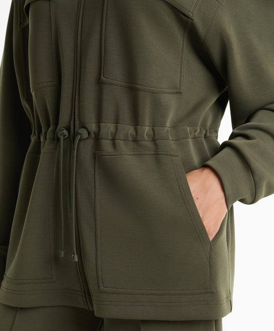 Long pockets jacket with soft touch modal
