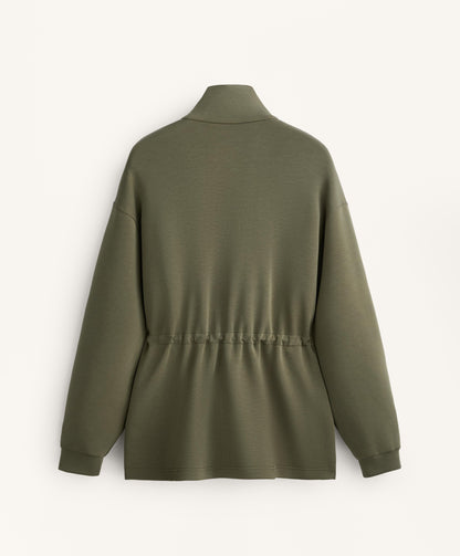 Long pockets jacket with soft touch modal