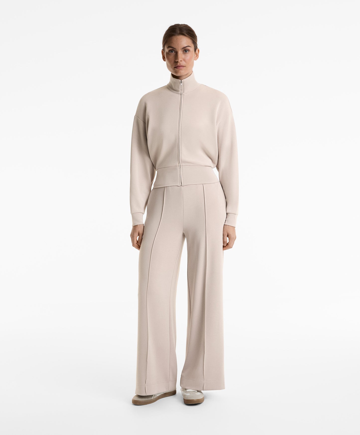 Soft-touch high neck jacket with modal