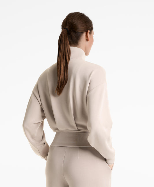 Soft-touch high neck jacket with modal