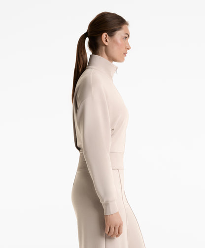Soft-touch high neck jacket with modal