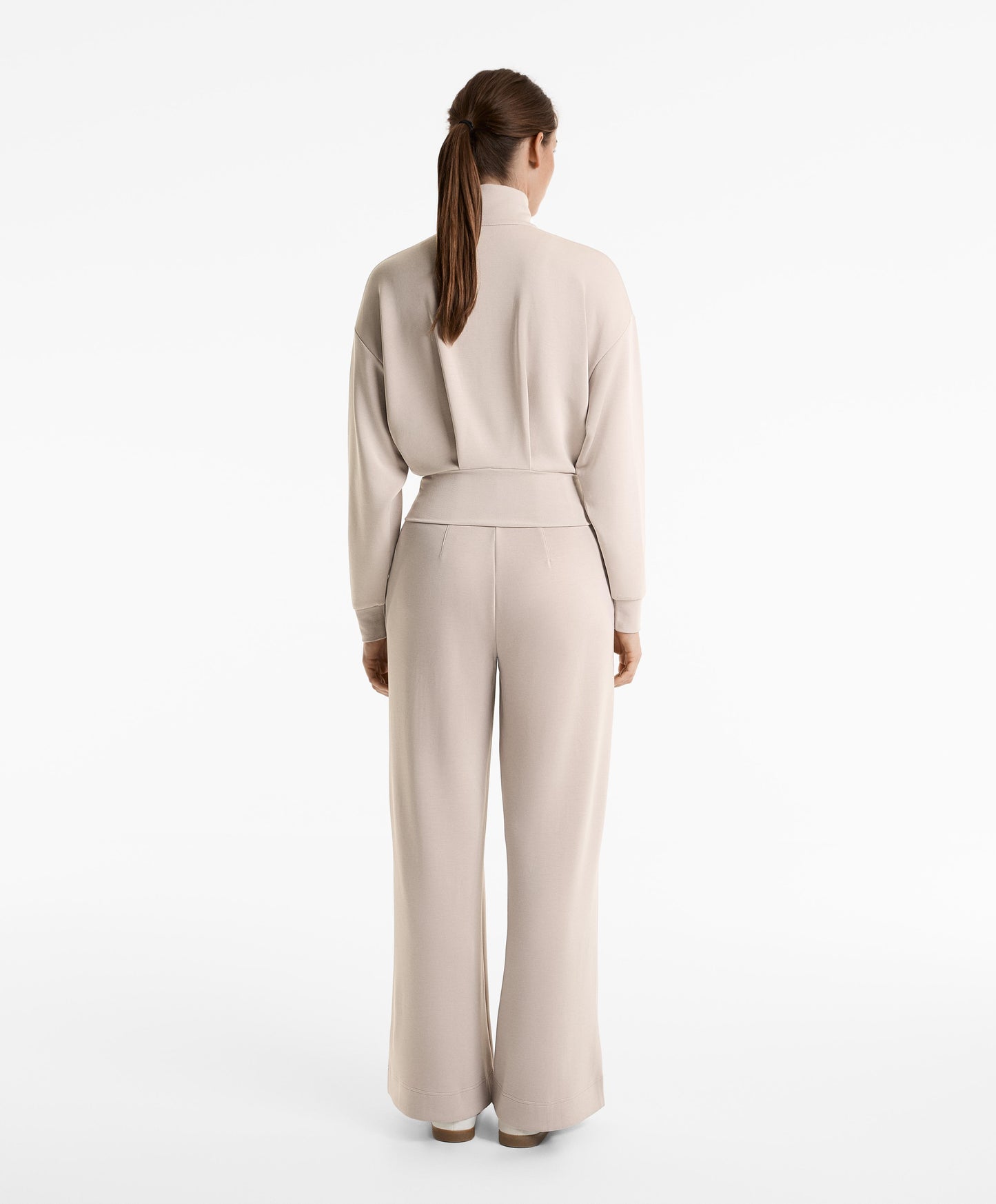 Soft-touch high neck jacket with modal