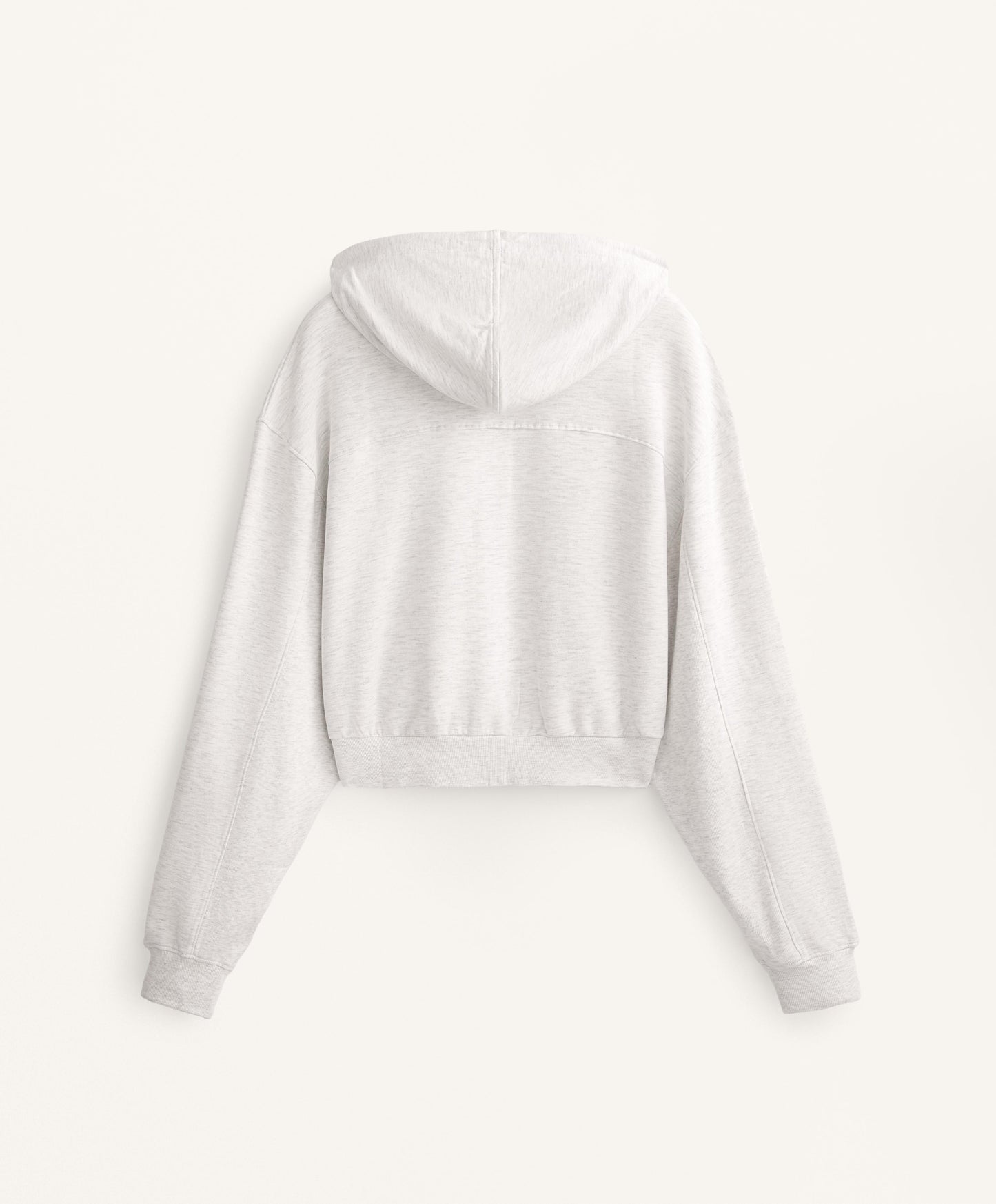 Crop hooded jacket with rib detail in cotton and modal