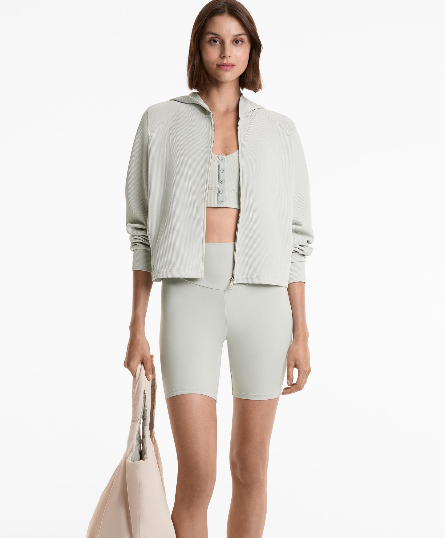 29% modal rib hooded jacket