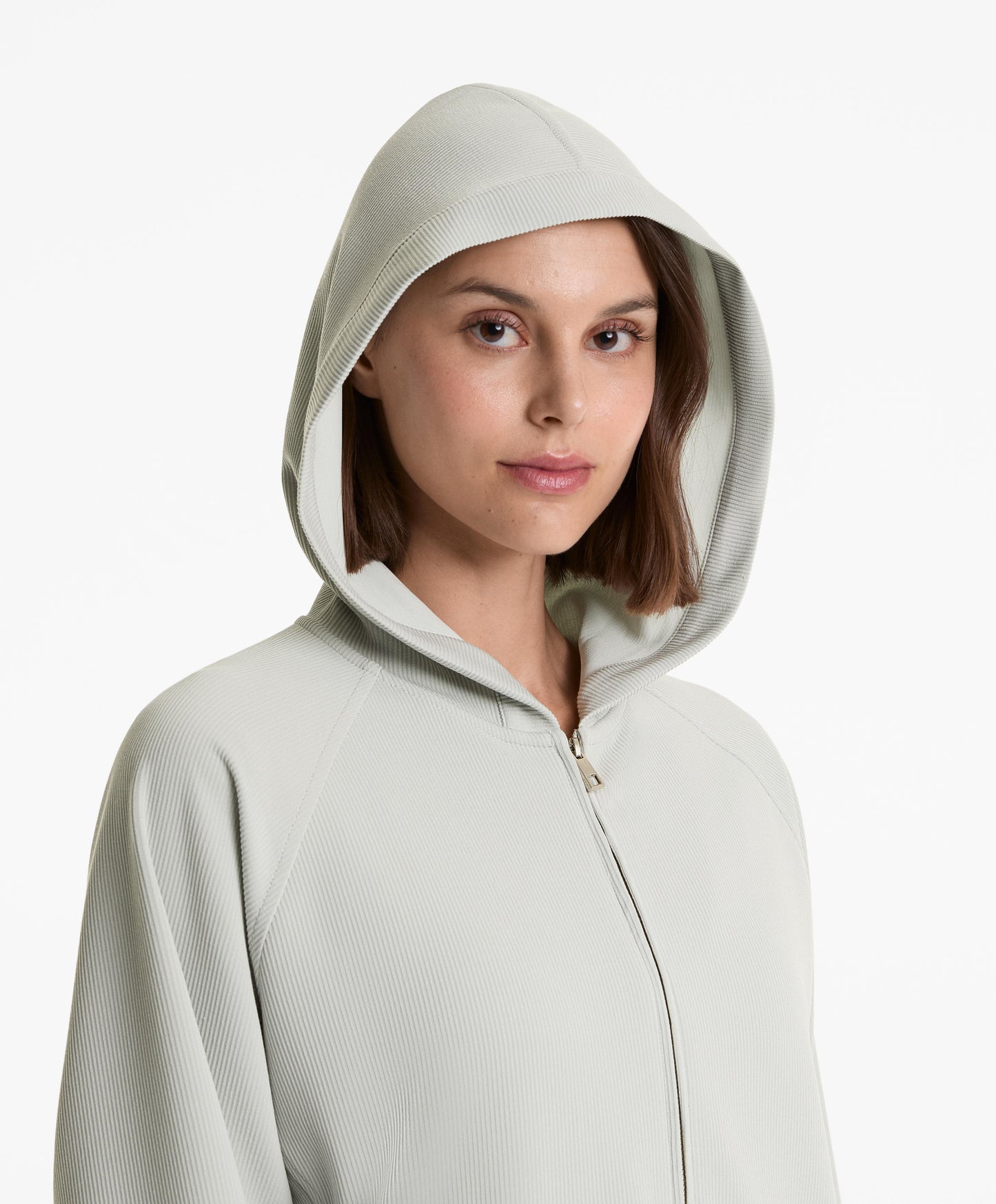 29% modal rib hooded jacket