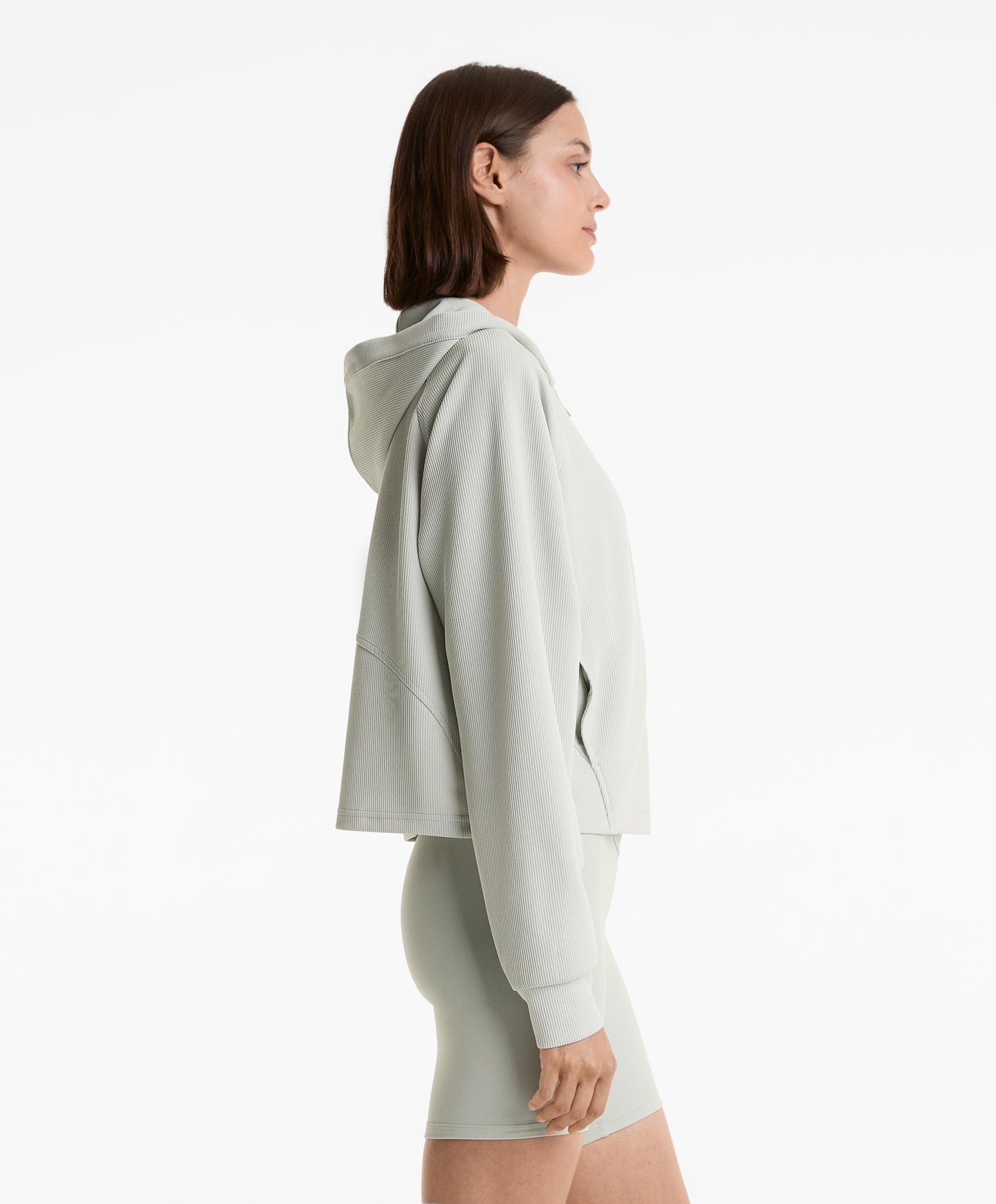 29% modal rib hooded jacket