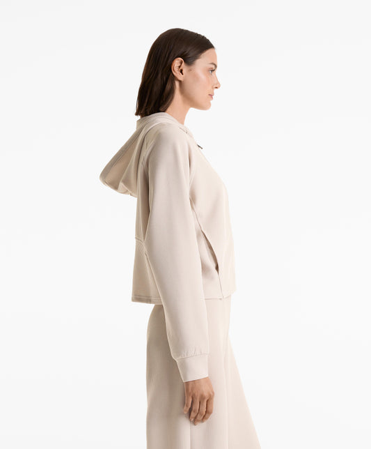 29% modal rib hooded jacket