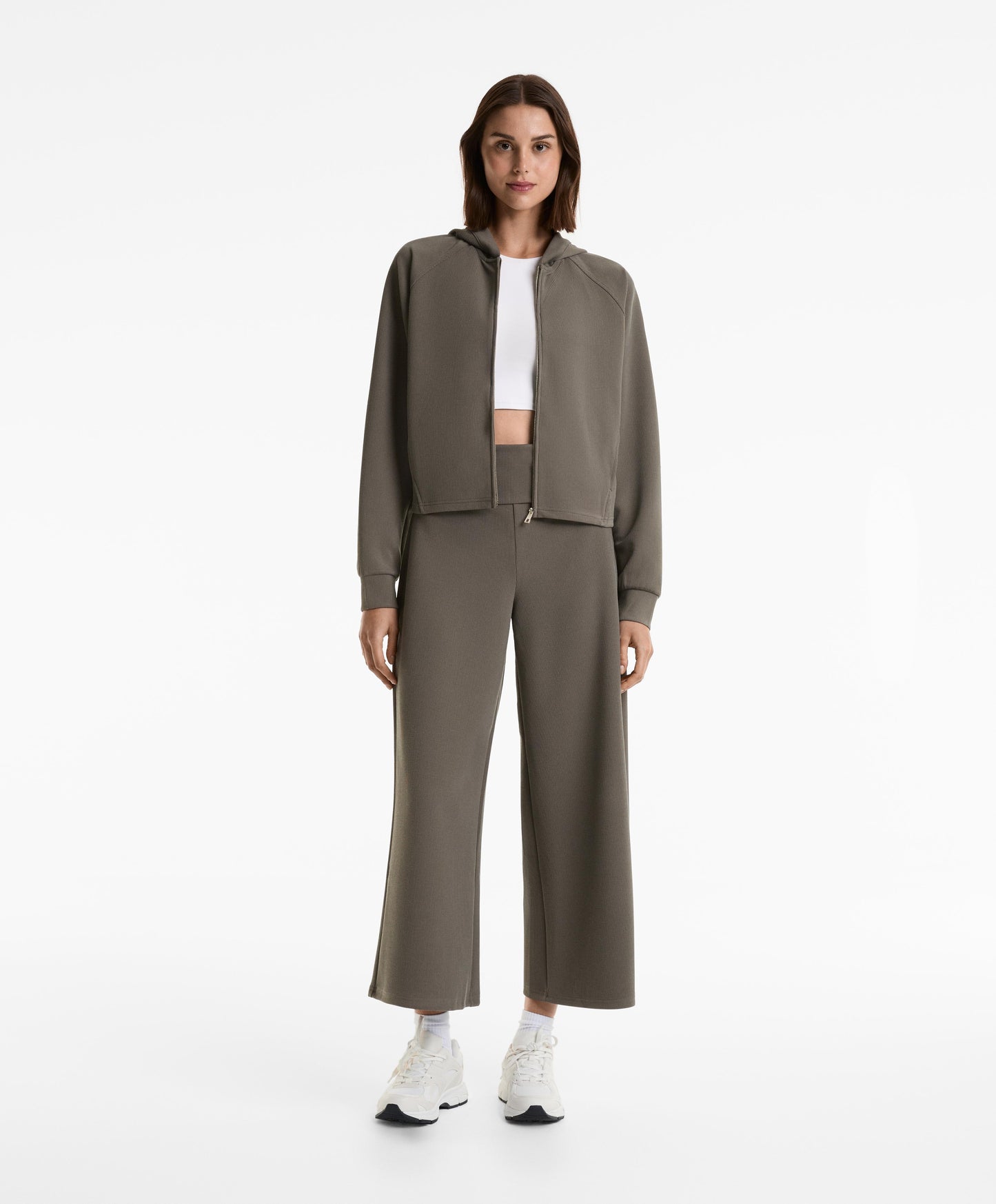 29% modal rib hooded jacket