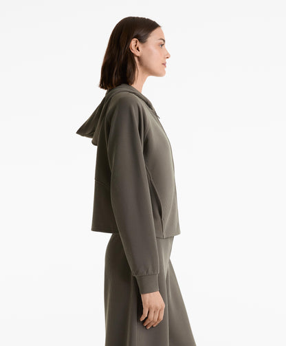 29% modal rib hooded jacket