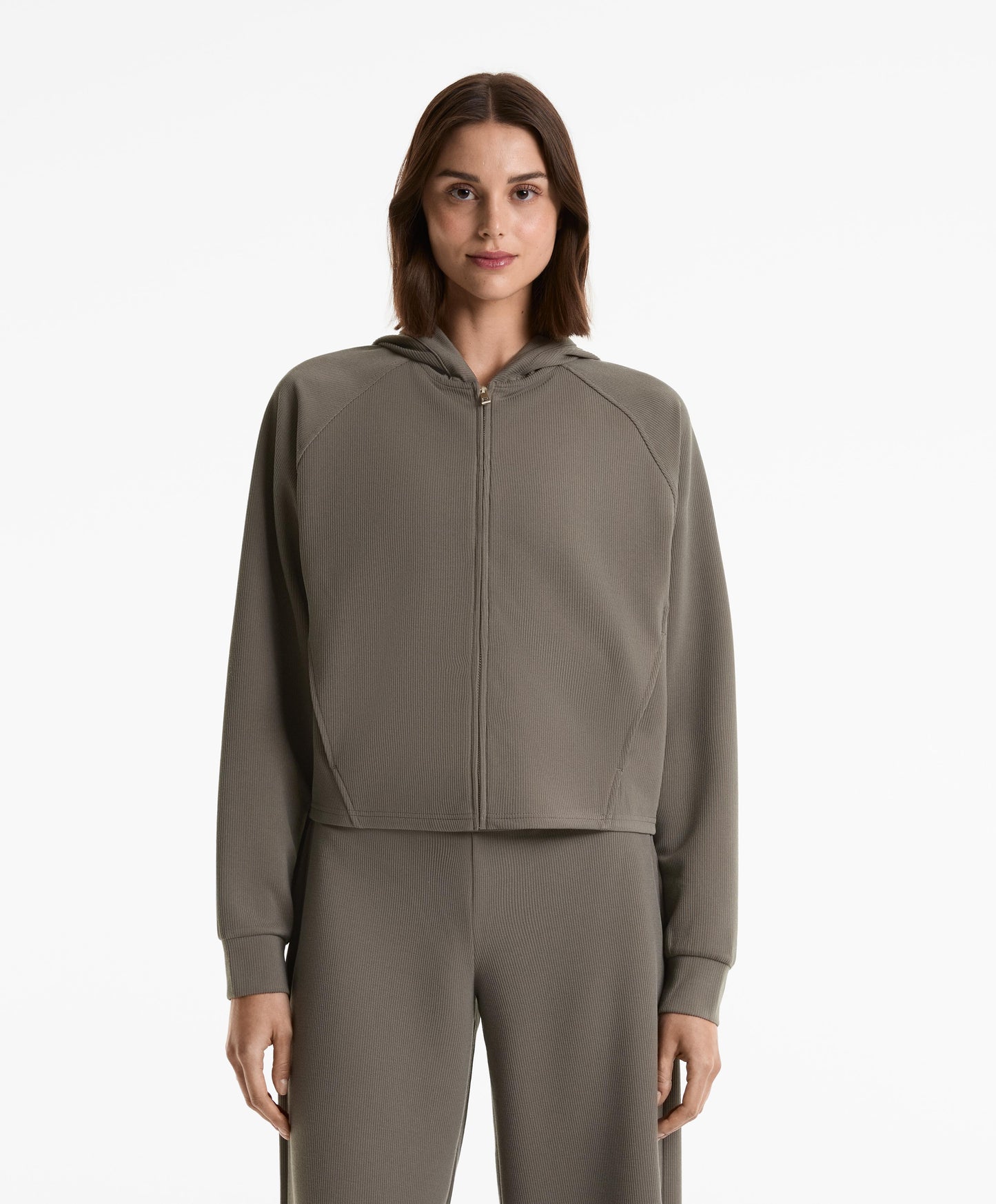 29% modal rib hooded jacket