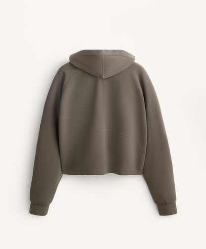 29% modal rib hooded jacket
