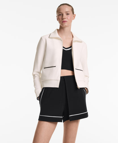 Cotton-blend jacket with contrast details