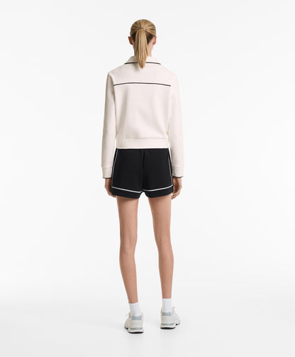 Cotton-blend jacket with contrast details