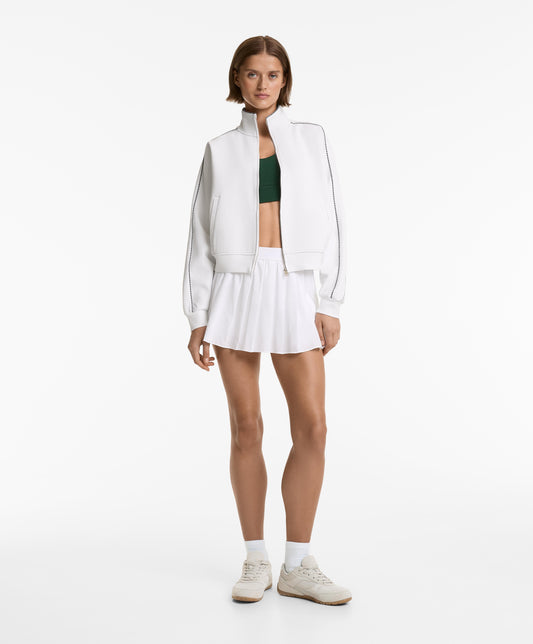 Cotton medium weight piqu¨¦ piping jacket
