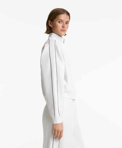 Cotton medium weight piqu¨¦ piping jacket