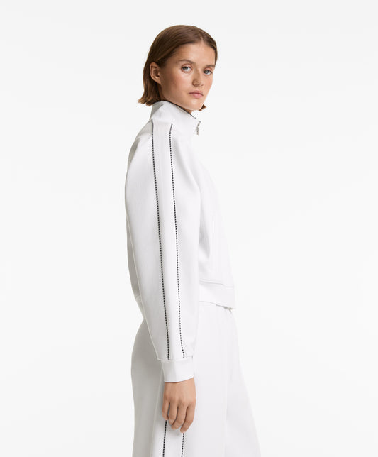 Cotton medium weight piqu¨¦ piping jacket