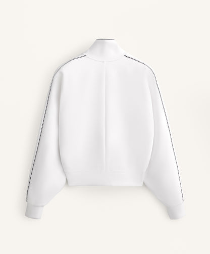 Cotton medium weight piqu¨¦ piping jacket