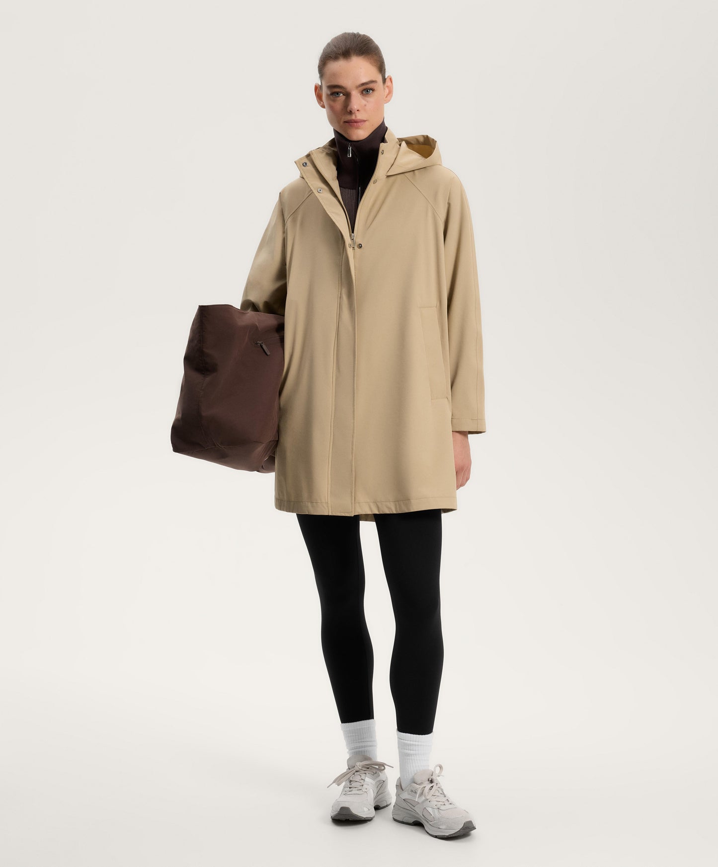 Extra lightweight 10k waterproof midi cape jacket