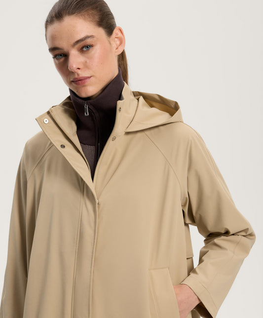 Extra lightweight 10k waterproof midi cape jacket