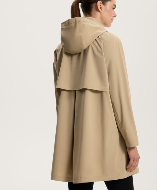 Extra lightweight 10k waterproof midi cape jacket