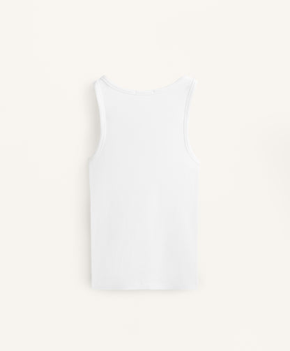 Sleeveless V-neck T-shirt with cotton and modal