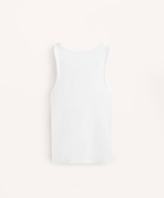 Sleeveless V-neck T-shirt with cotton and modal