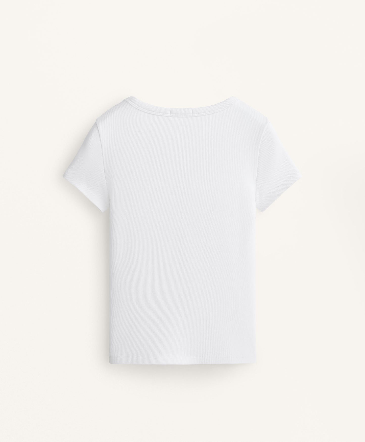 Cotton and modal rib T-shirt with round neck