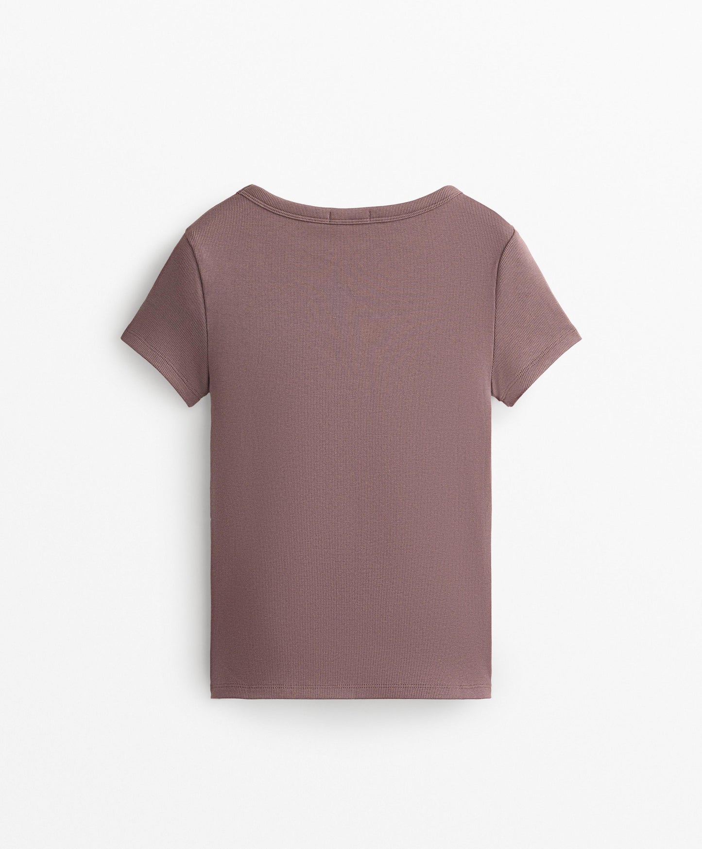Cotton and modal rib T-shirt with round neck