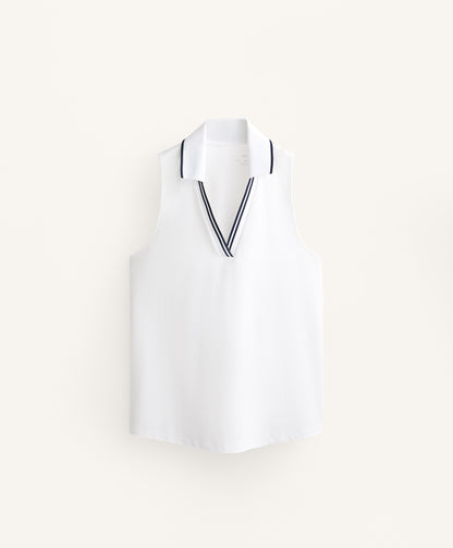 Sleeveless polo shirt with cotton