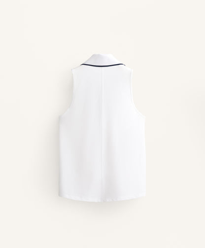 Sleeveless polo shirt with cotton