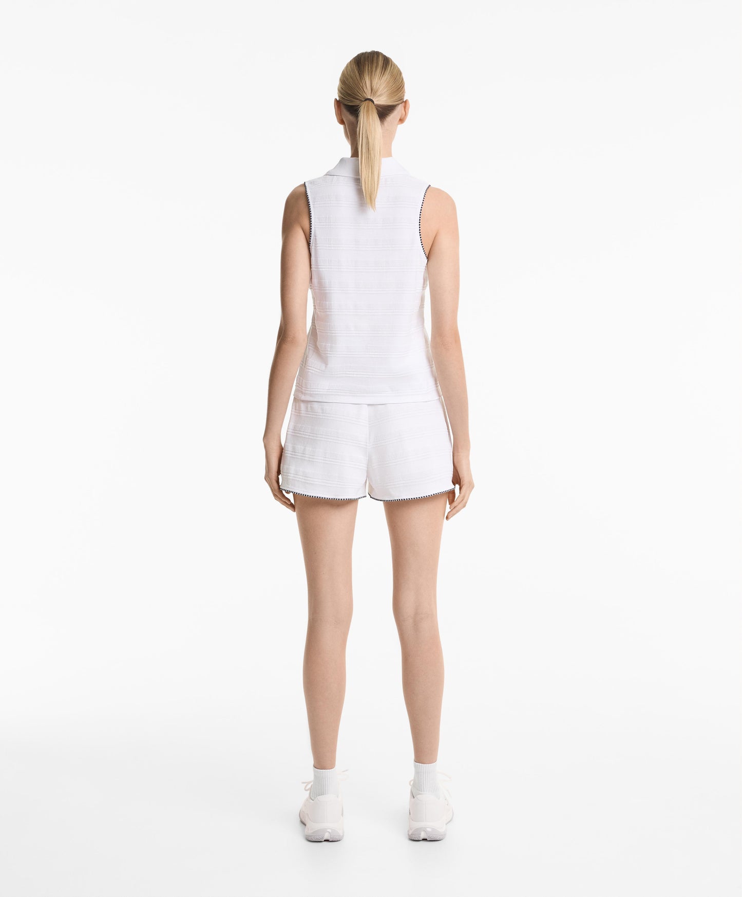 100% cotton sleeveless jacquard polo shirt