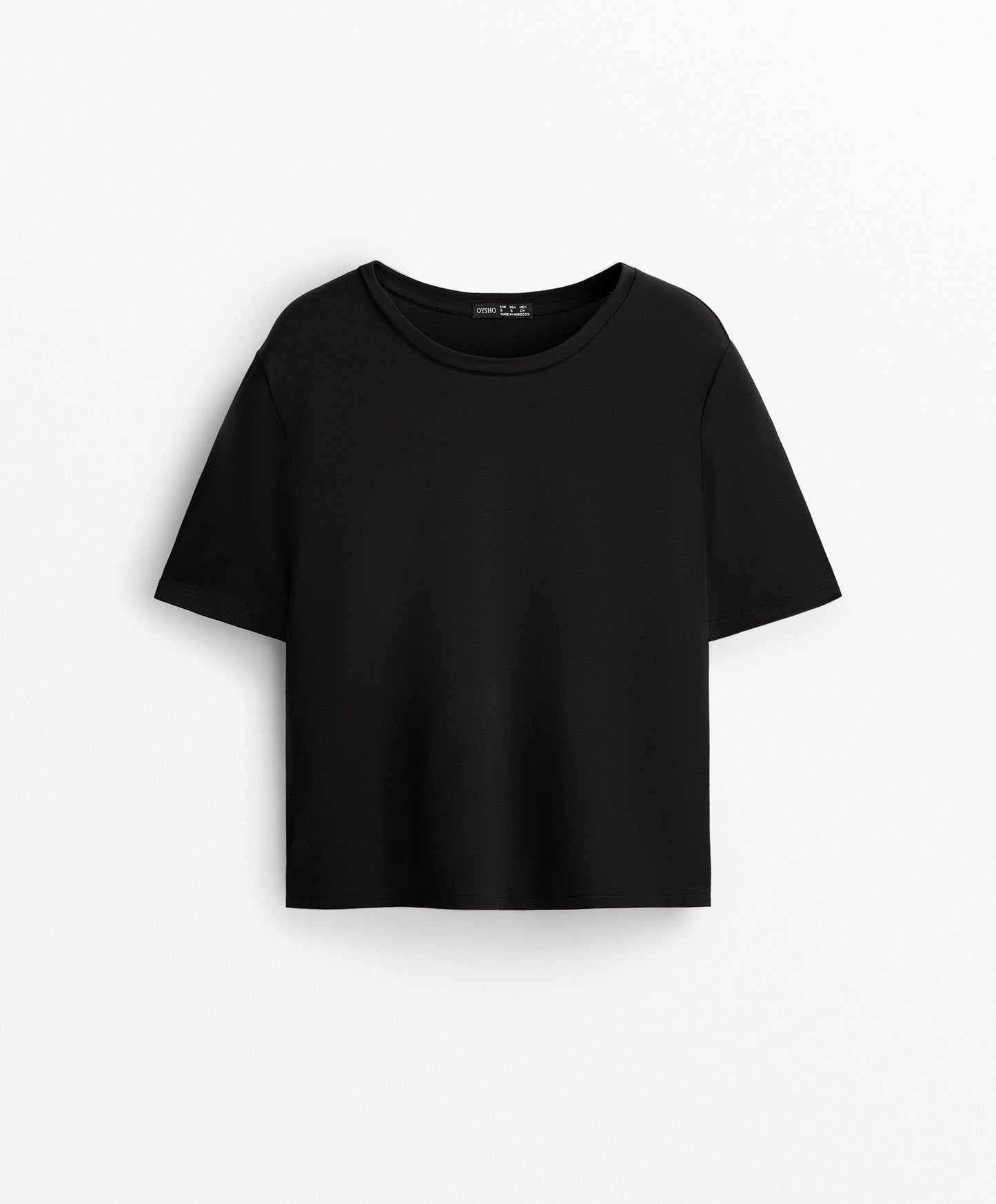 Lyocell blend short-sleeve crop T-shirt