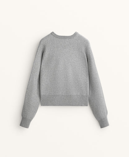 Round neck knit jumper with rib details