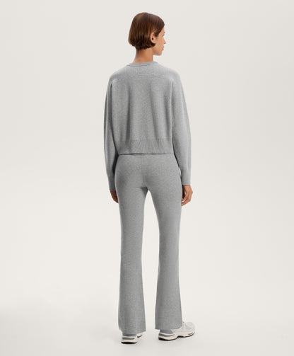 Round neck knit jumper with rib details