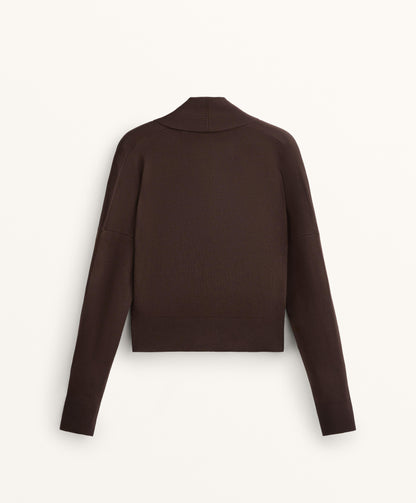 Crossover jumper with fitted waist